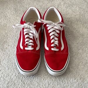 Vans Red and White Sneakers